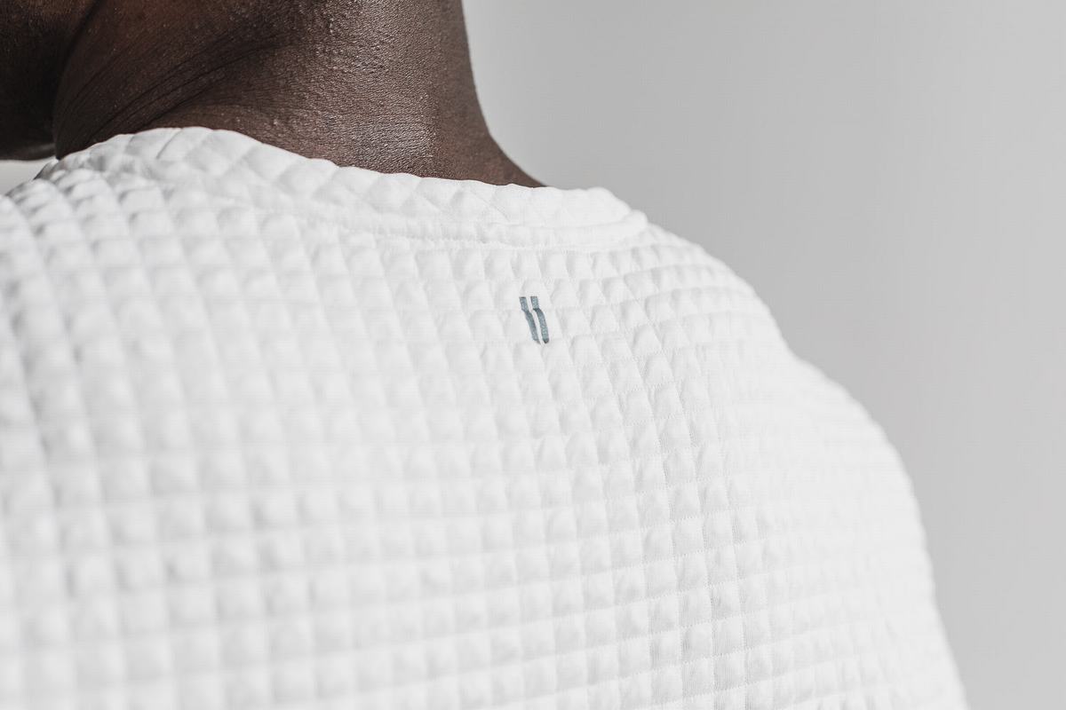 Pullover Nobull Quilted Crew Homme Blanche | HT5987306
