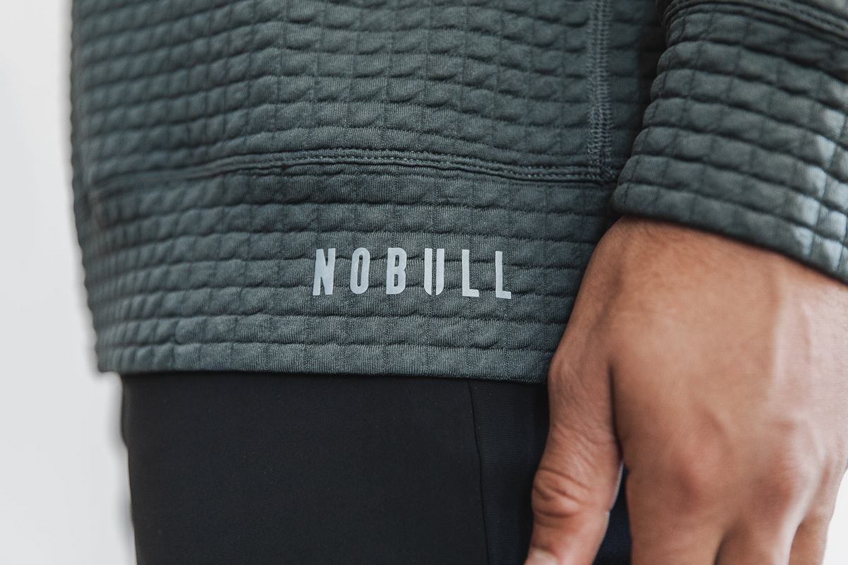 Pullover Nobull Quilted Crew Homme Grise Foncé | DY8593071