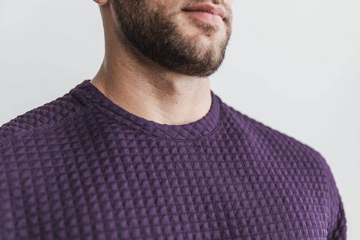 Pullover Nobull Quilted Crew Homme Marron | EQ9462715