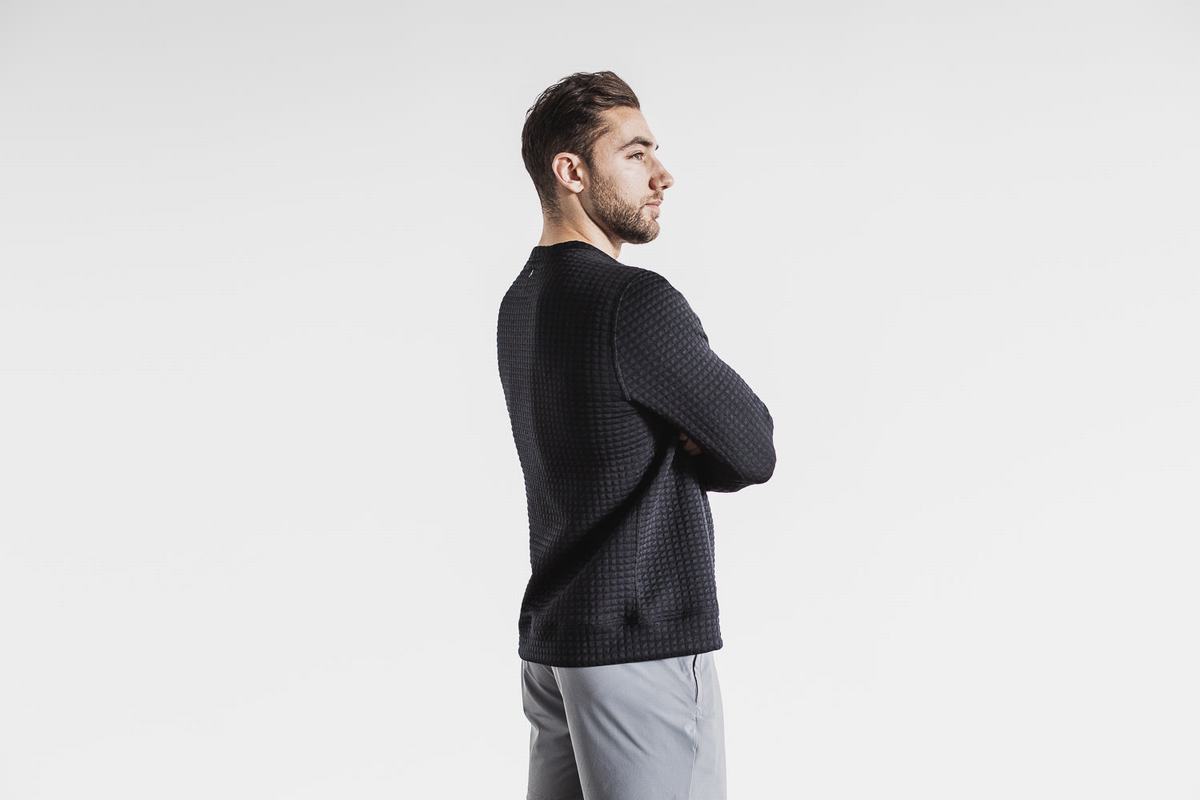 Pullover Nobull Quilted Crew Homme Noir | IM8039764
