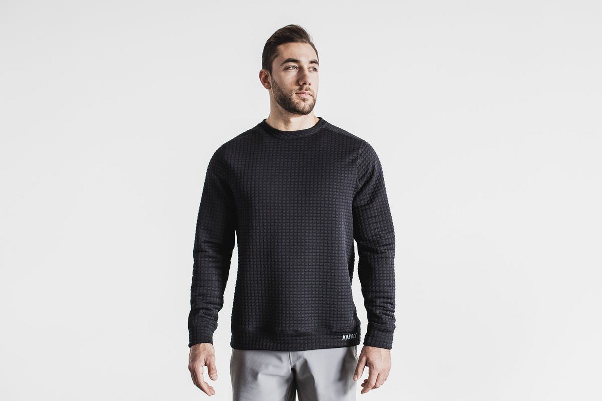 Pullover Nobull Quilted Crew Homme Noir | IM8039764