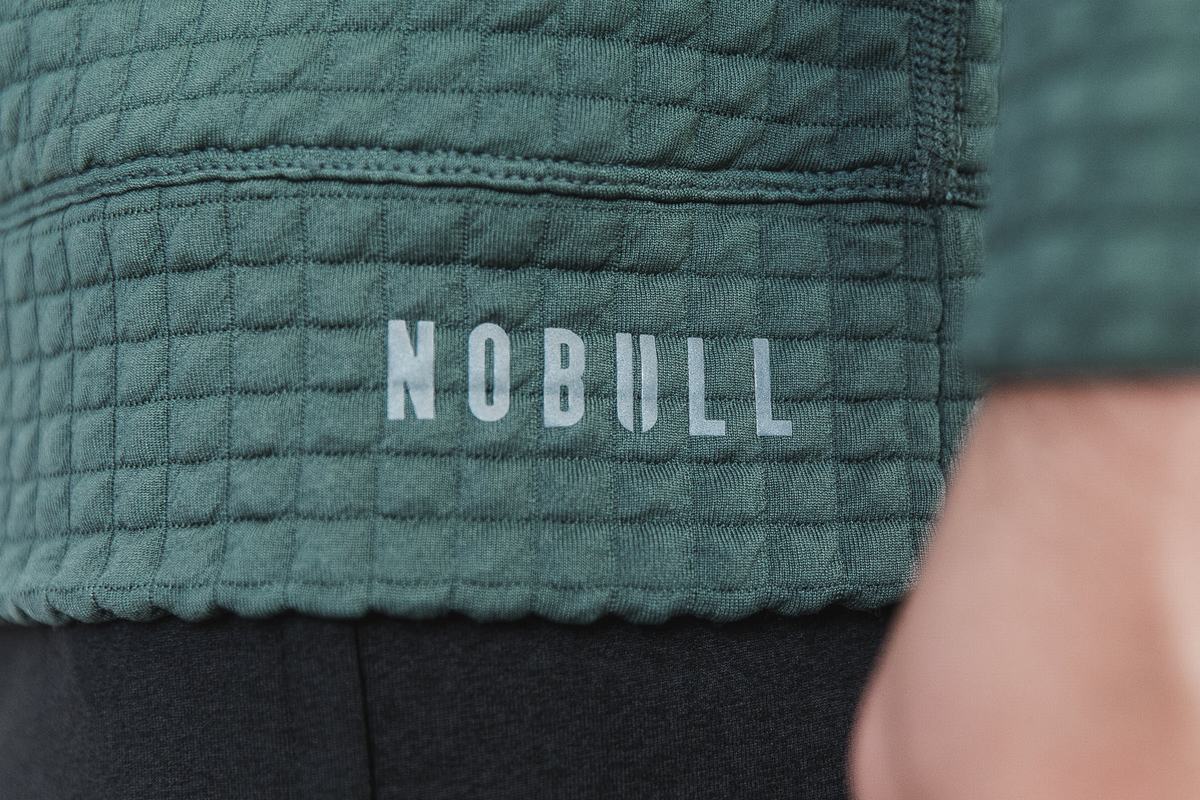 Pullover Nobull Quilted Crew Homme Vert Olive | DR3865917