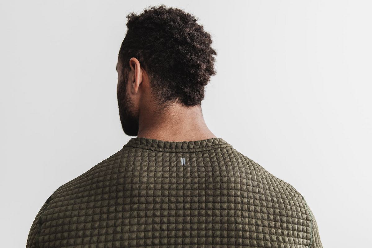 Pullover Nobull Quilted Crew Homme Vert | ZV2690541
