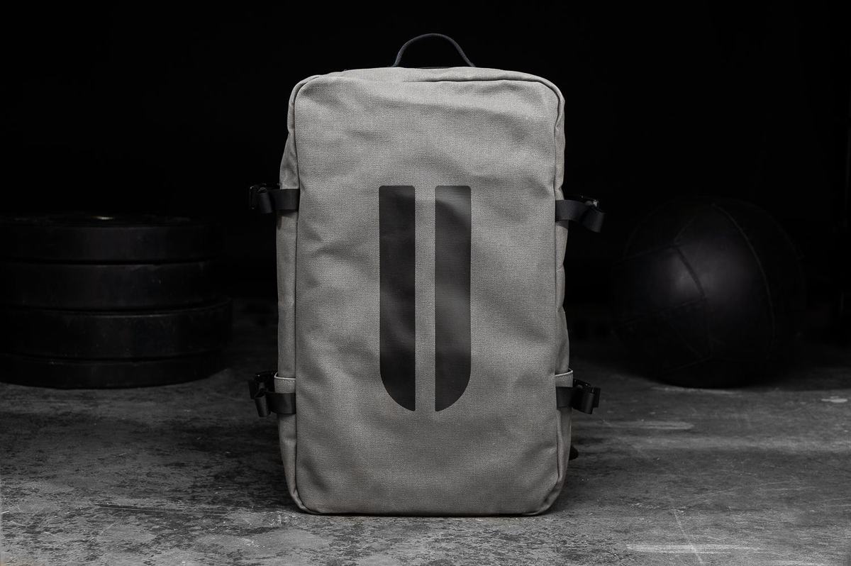 Sac de sport Nobull Horns Waxed Canvas Duffleback Homme Grise | TD8367510