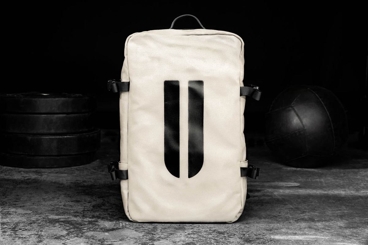 Sac de sport Nobull Horns Waxed Canvas Duffleback Femme Blanche | VB2180576