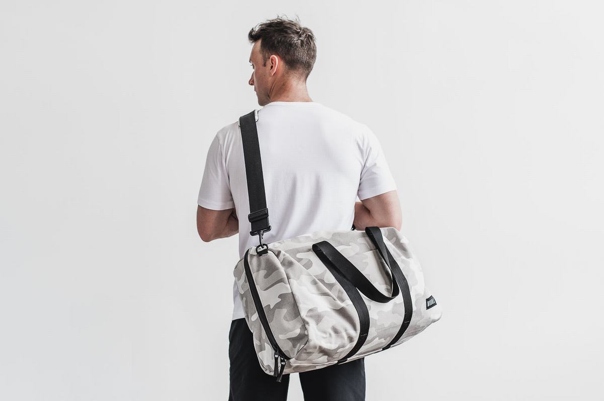 Sac de sport Nobull Waxed Canvas Duffle Femme Blanche Camouflage | JE4369810