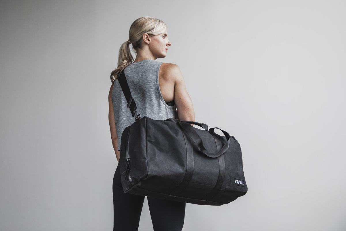 Sac de sport Nobull Waxed Canvas Duffle Femme Noir | RI0352679