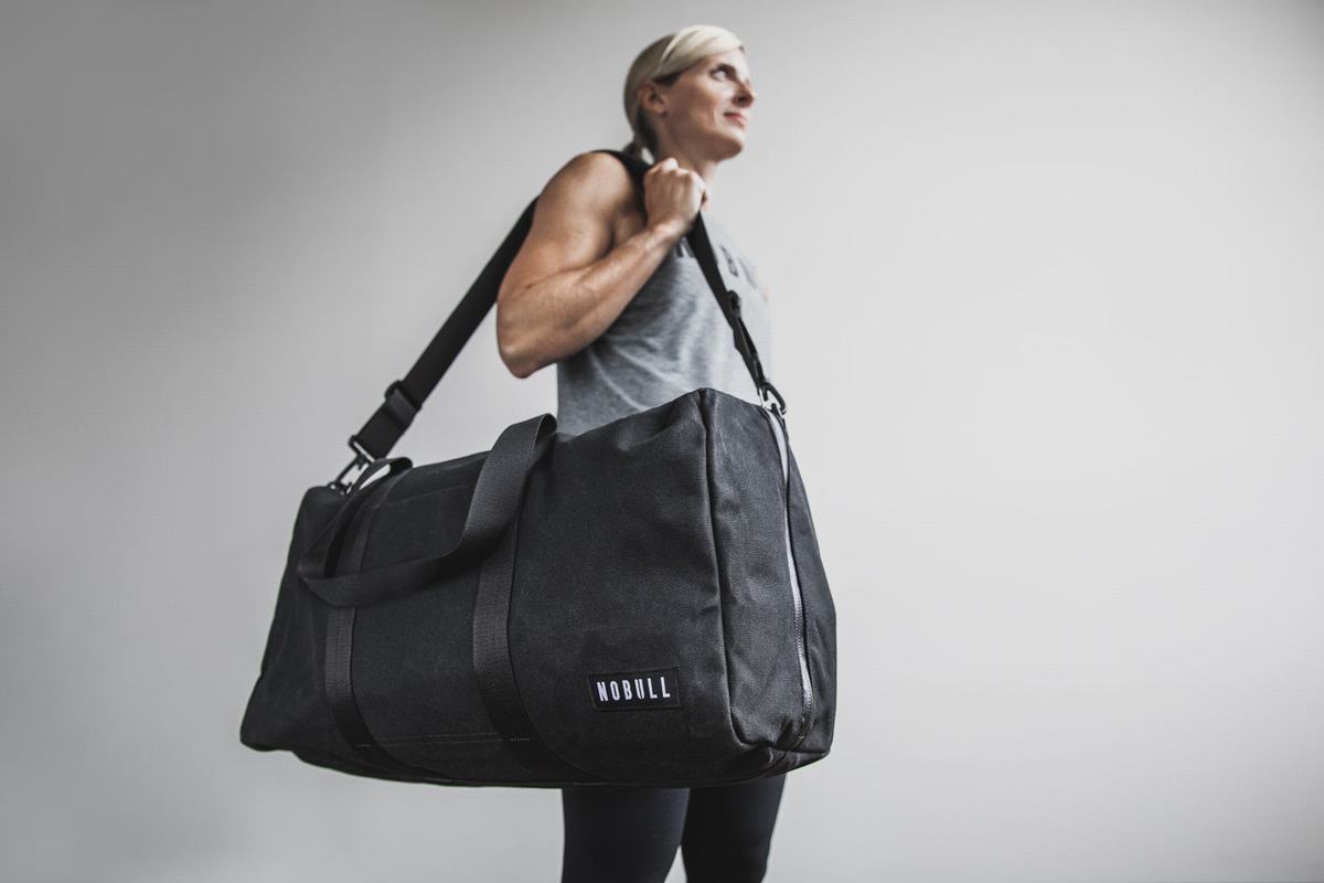 Sac de sport Nobull Waxed Canvas Duffle Femme Noir | RI0352679