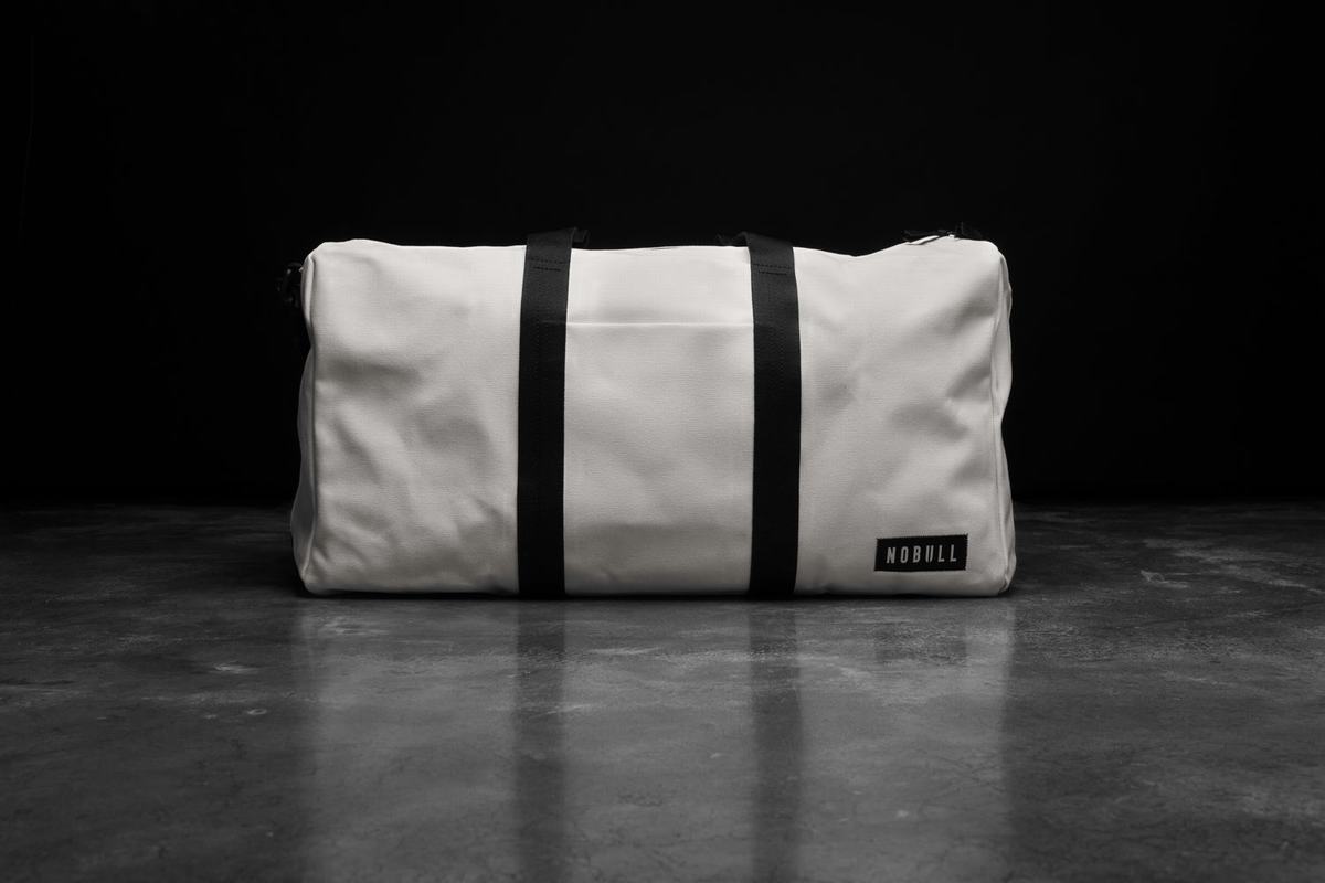 Sac de sport Nobull Waxed Canvas Duffle Homme Blanche | XQ3402791