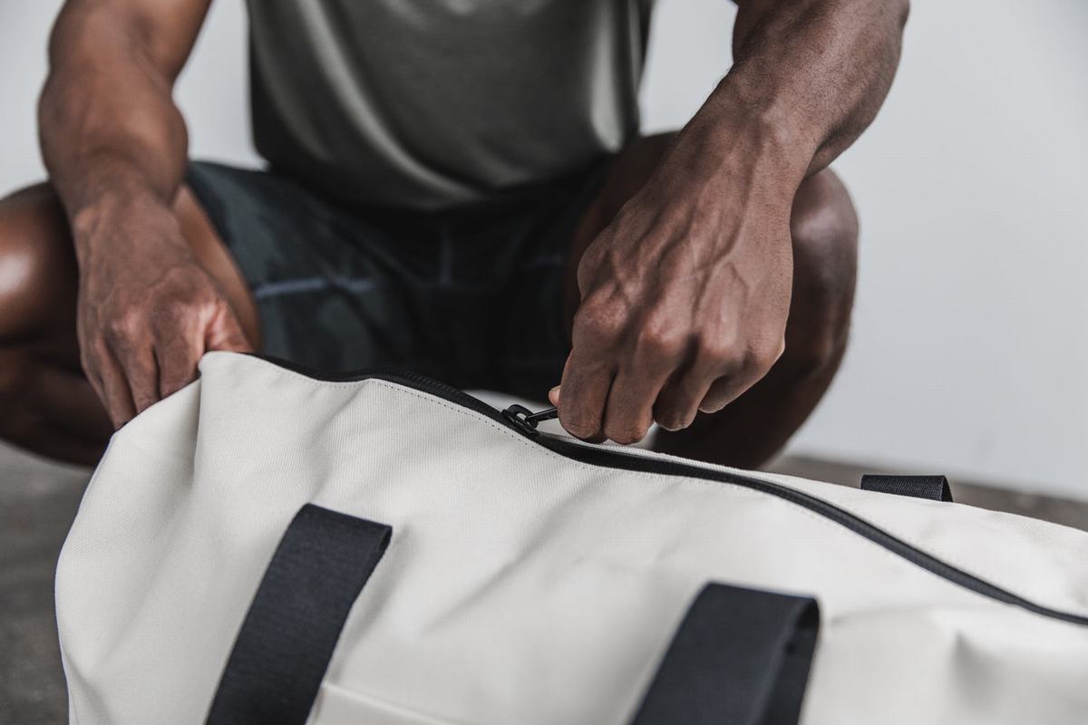 Sac de sport Nobull Waxed Canvas Duffle Homme Blanche | XQ3402791