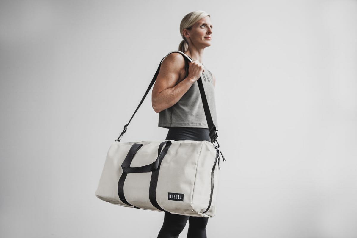 Sac de sport Nobull Waxed Canvas Duffle Homme Blanche | XQ3402791