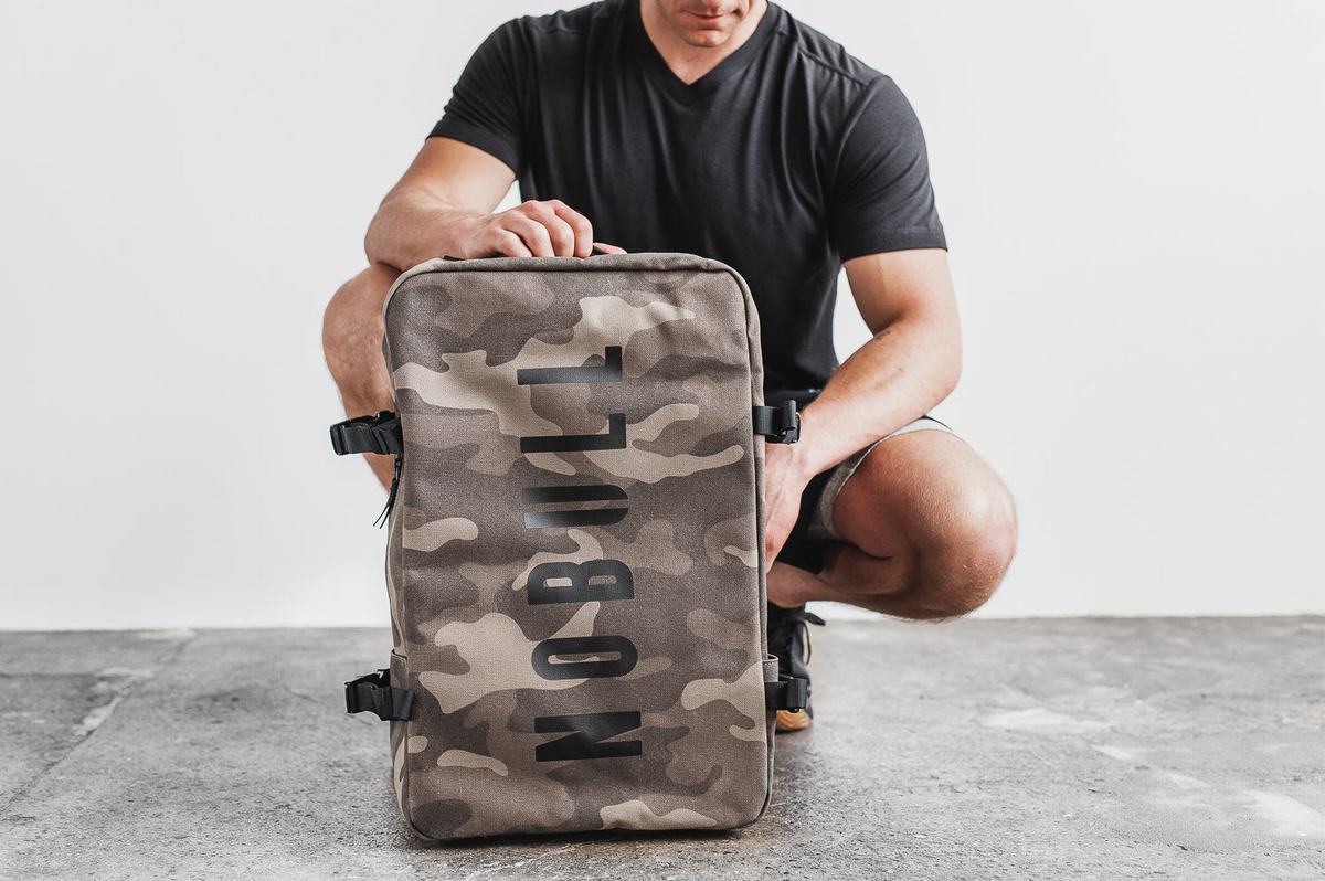 Sac de sport Nobull Waxed Canvas Duffleback Homme Camouflage | AB0476318
