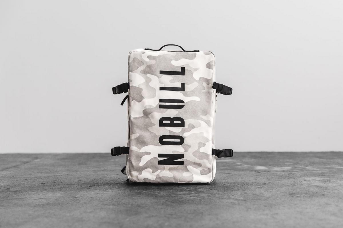 Sac de sport Nobull Waxed Canvas Duffleback Homme Blanche Camouflage | TB5176984