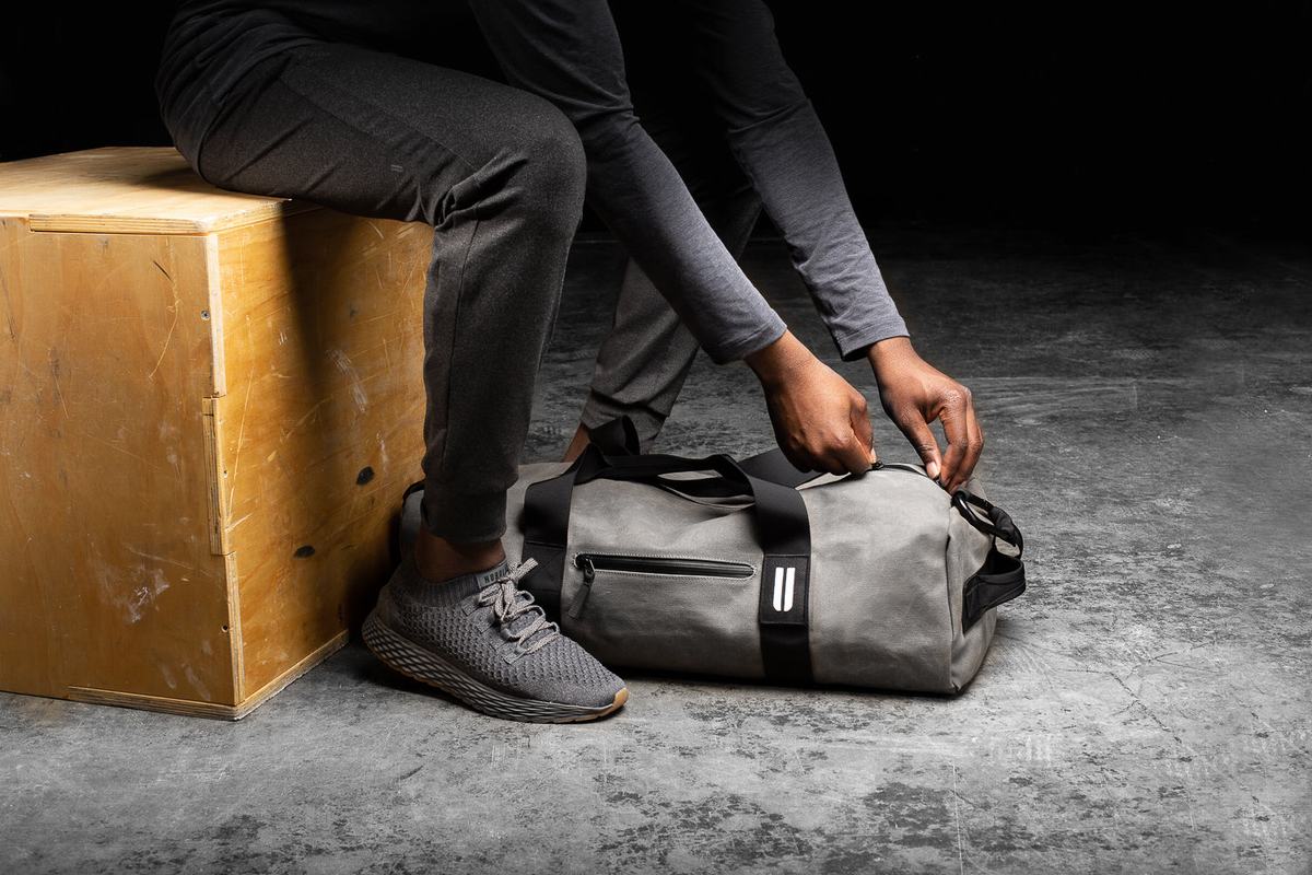Sac de sport Nobull Waxed Canvas Traditional Duffle Femme Grise | DY0823965