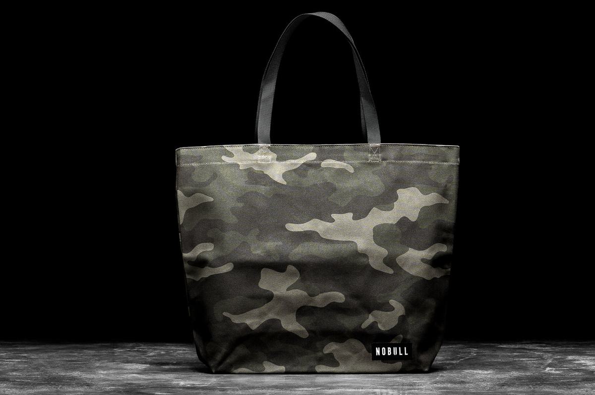 Sacs Nobull Waxed Canvas Open Top Tote Femme Vert Camouflage | JK5648019