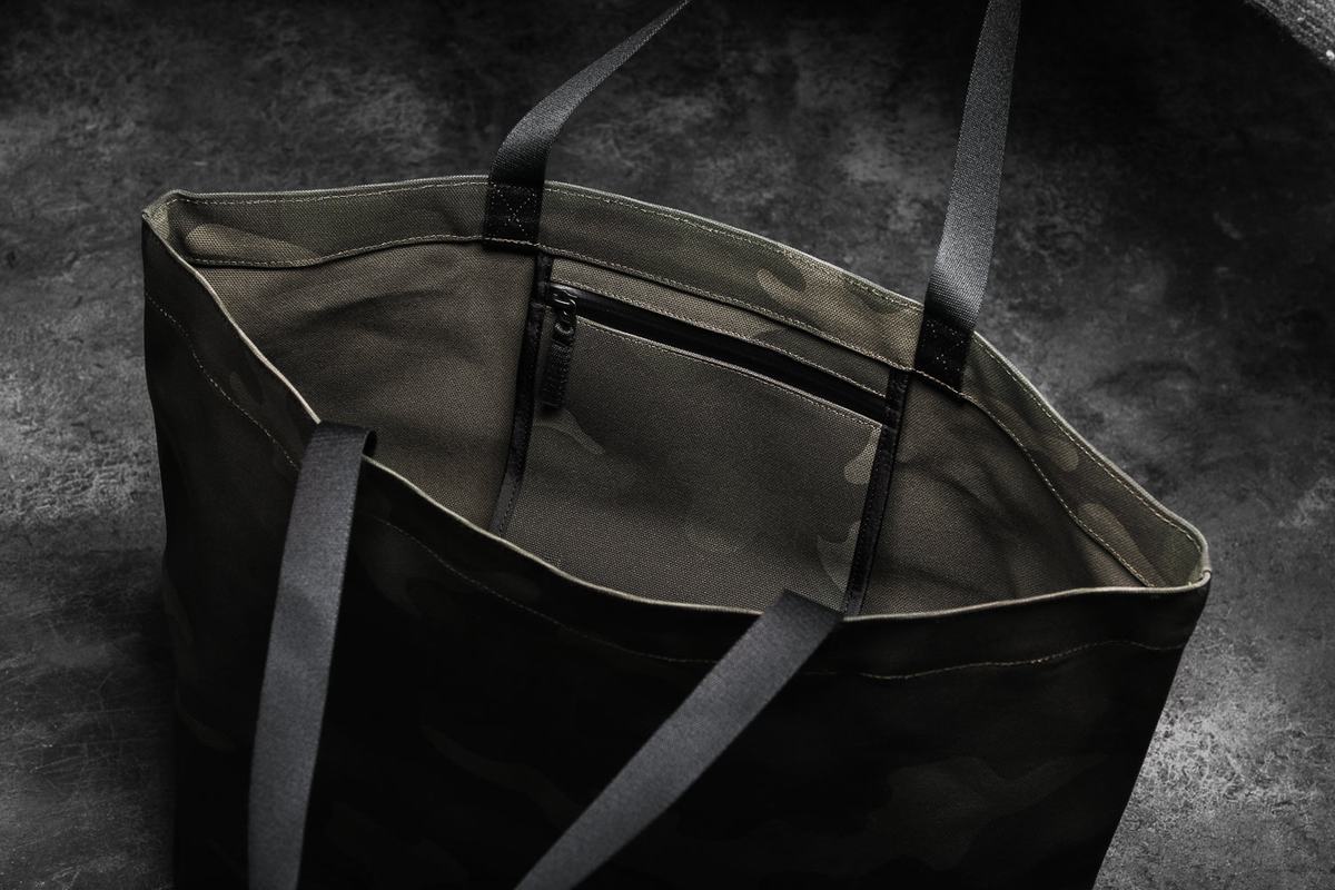 Sacs Nobull Waxed Canvas Open Top Tote Femme Vert Camouflage | JK5648019