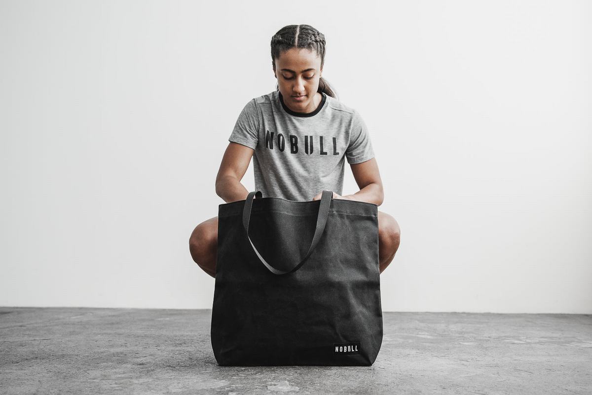 Sacs Nobull Waxed Canvas Open Top Tote Femme Noir | QT7489132
