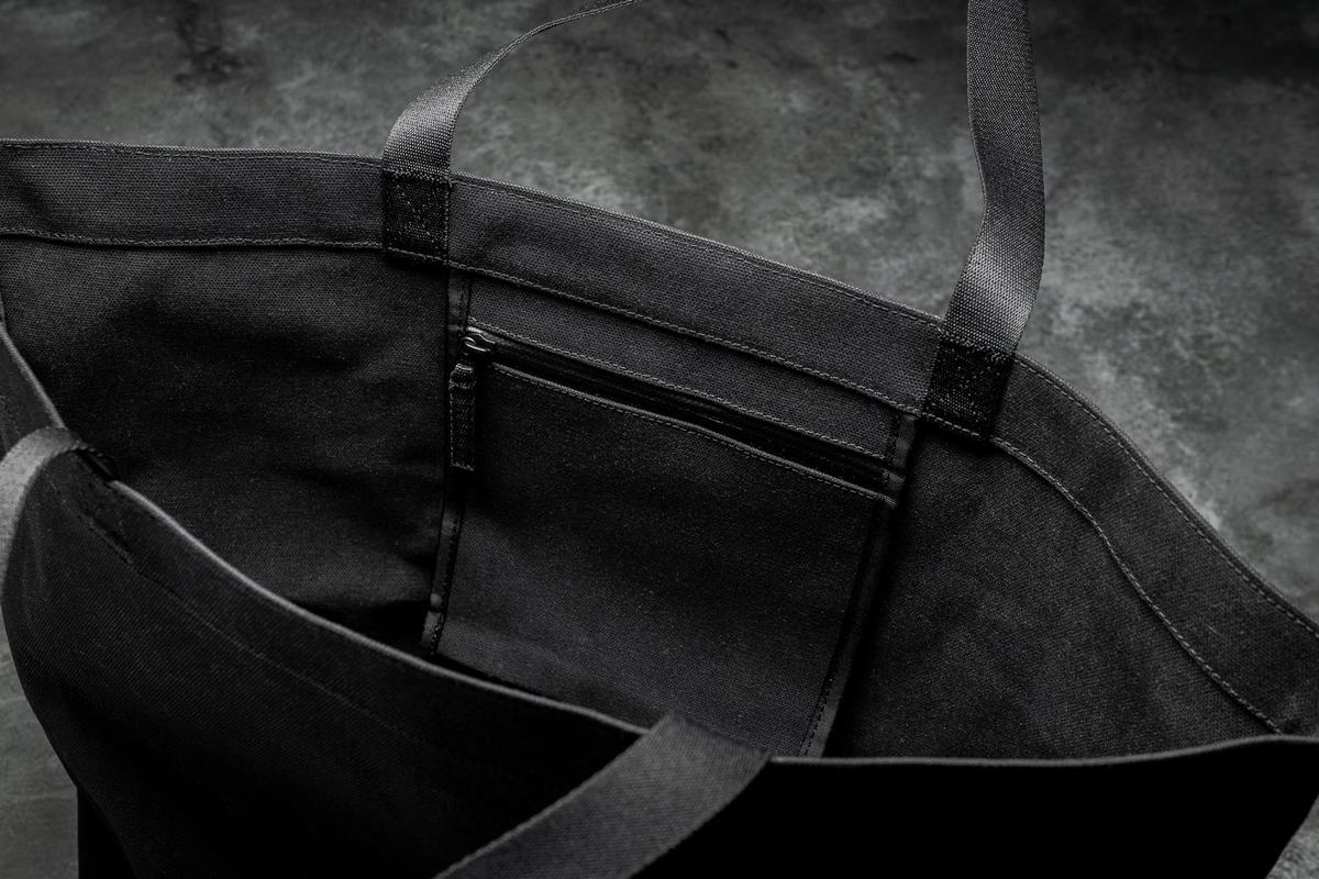 Sacs Nobull Waxed Canvas Open Top Tote Femme Noir | QT7489132