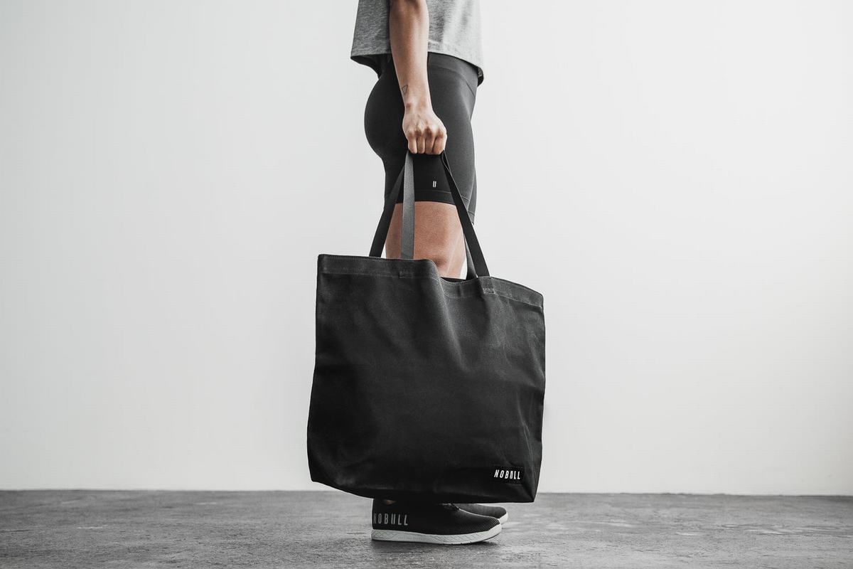 Sacs Nobull Waxed Canvas Open Top Tote Femme Noir | QT7489132