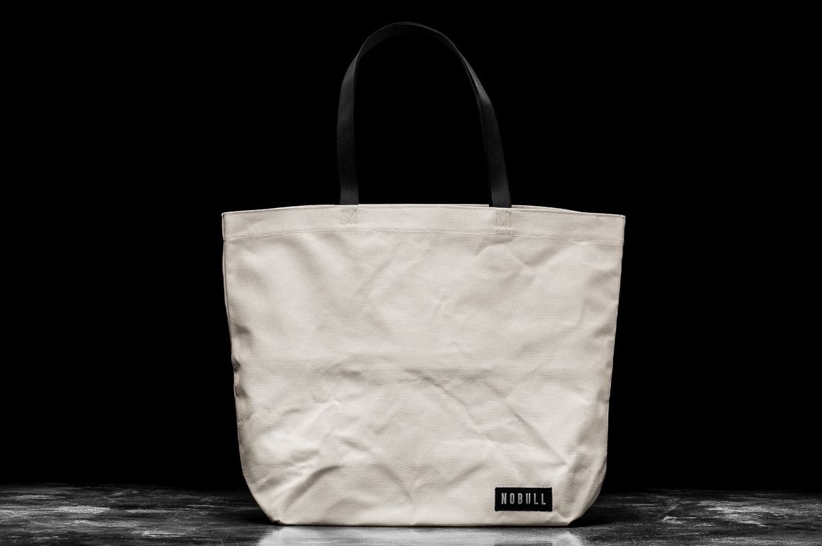 Sacs Nobull Waxed Canvas Open Top Tote Femme Blanche | RK1043952