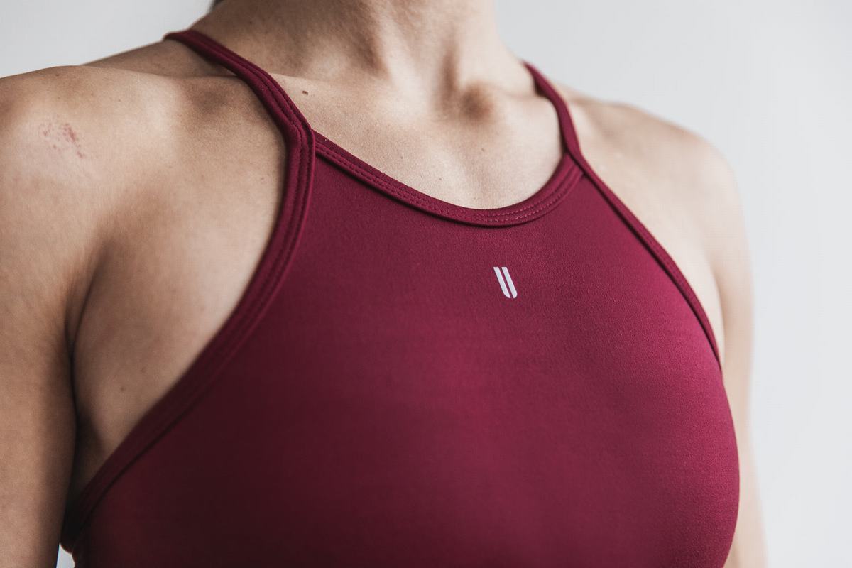 Soutien Gorge Sport Nobull Halter Matte Femme Rouge Foncé | BD8516907