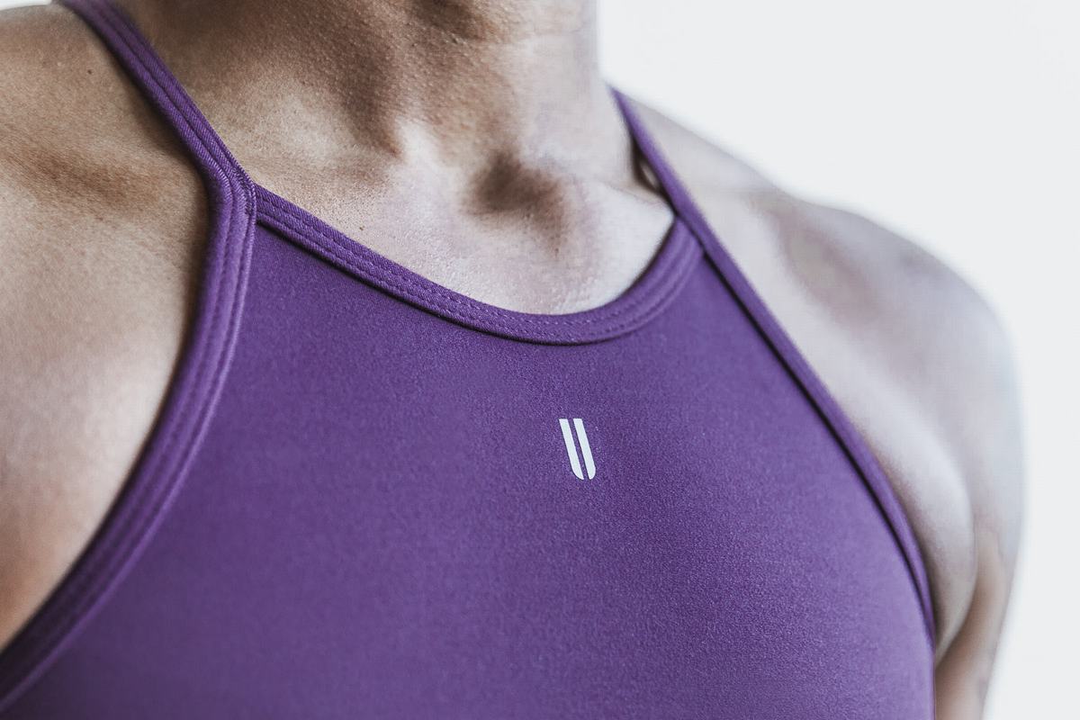 Soutien Gorge Sport Nobull Halter Matte Femme Violette | BS4912083