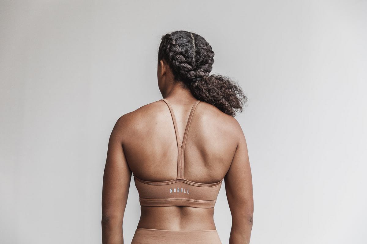 Soutien Gorge Sport Nobull Halter Matte Femme Marron | OW4793210