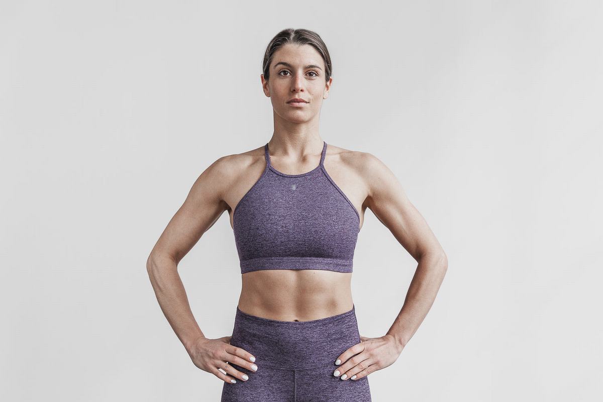 Soutien Gorge Sport Nobull Halter Matte Femme Lavande Foncé | VN7659821