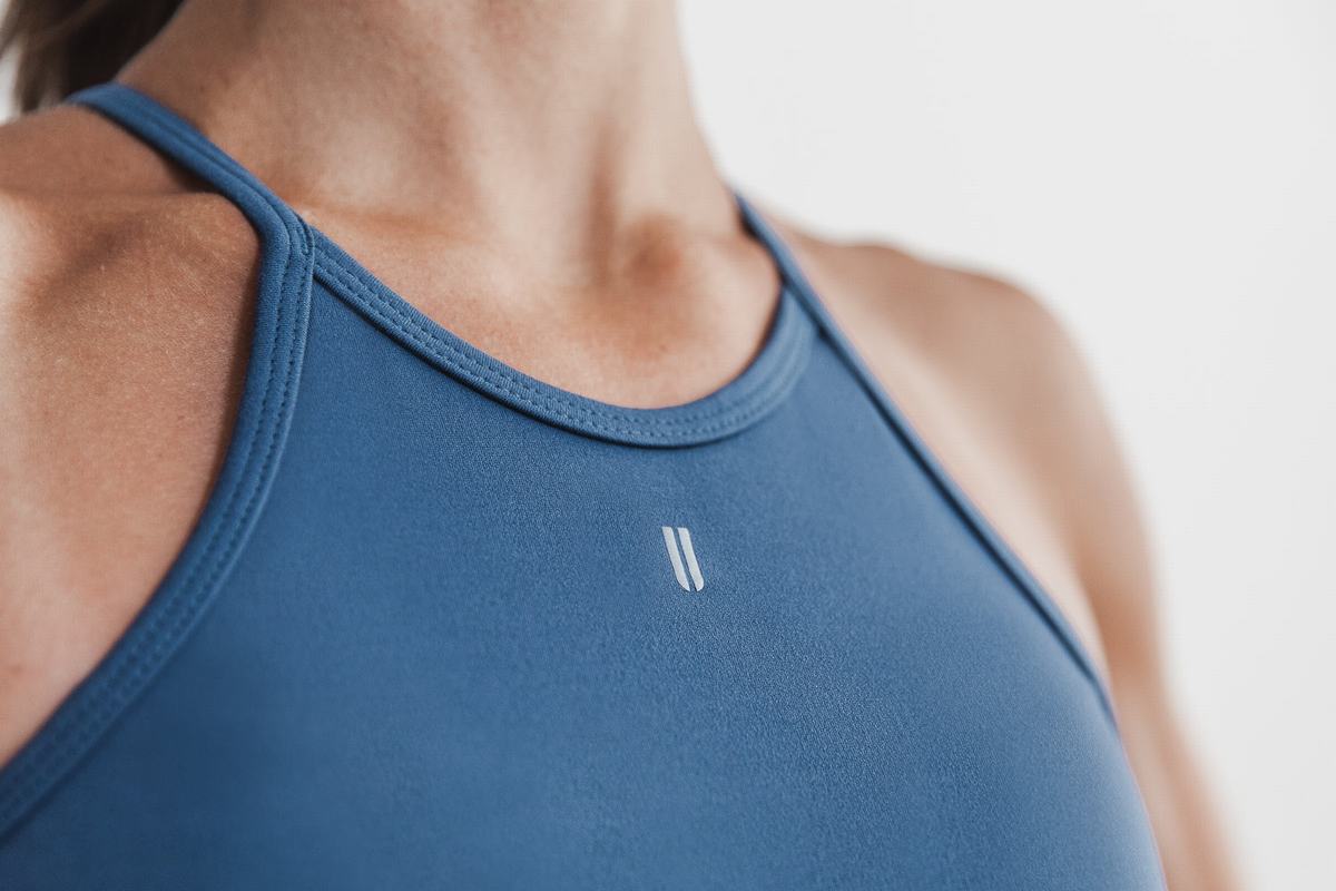 Soutien Gorge Sport Nobull Halter Matte Femme Bleu | WT4602987