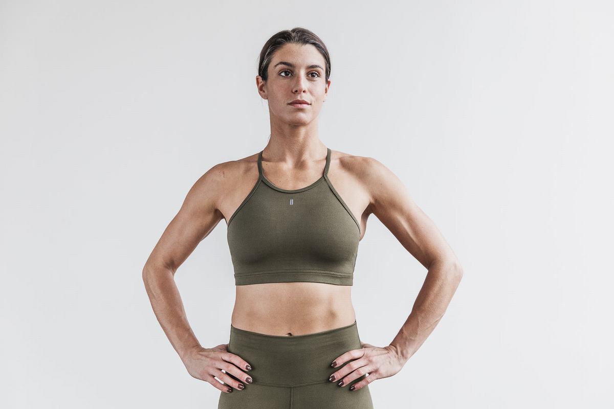 Soutien Gorge Sport Nobull Halter Matte Femme Vert | XH7495302