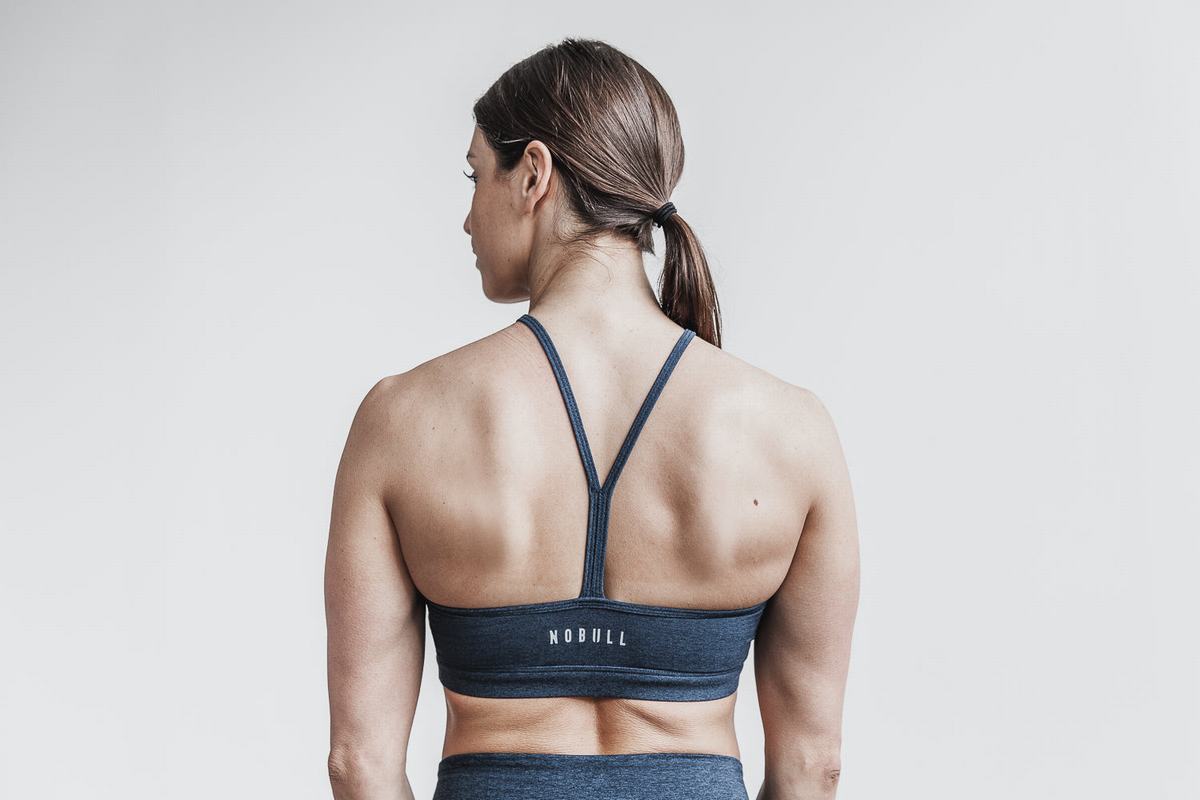 Soutien Gorge Sport Nobull Halter Matte Femme Bleu Foncé | YQ6432798