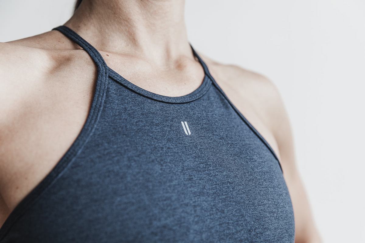 Soutien Gorge Sport Nobull Halter Matte Femme Bleu Foncé | YQ6432798