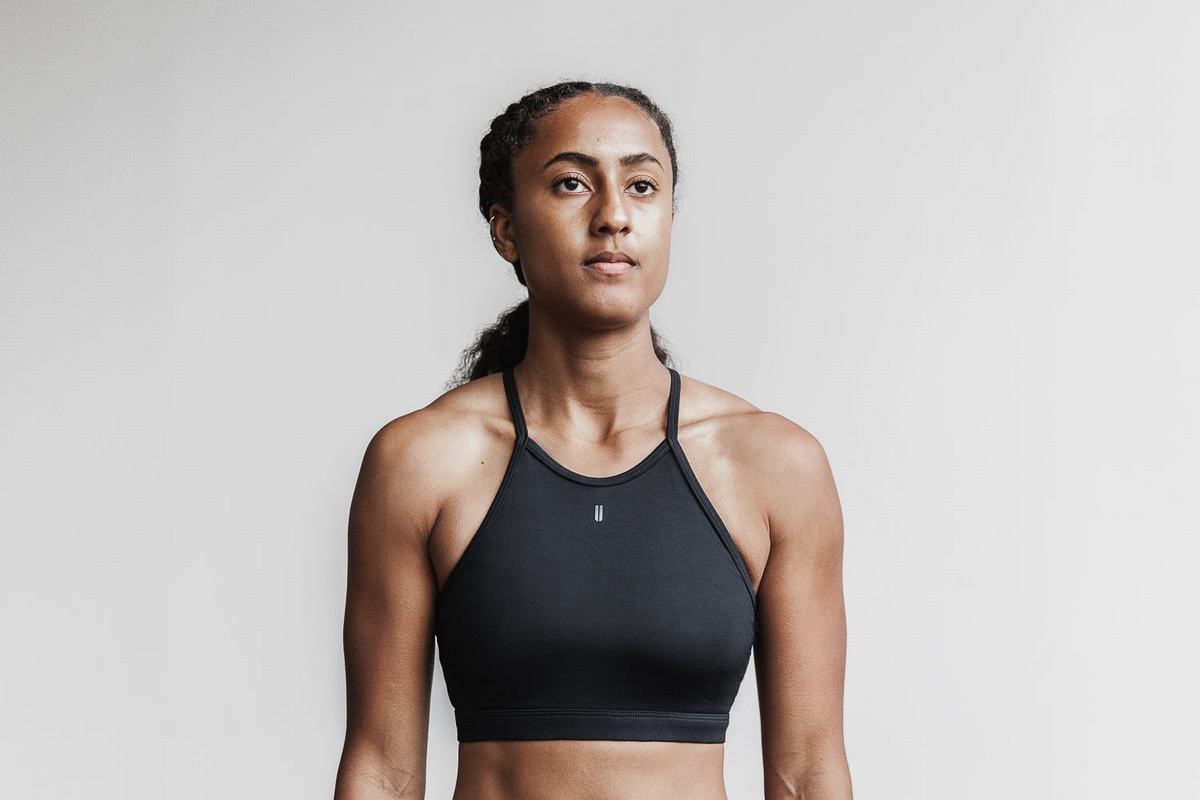 Soutien Gorge Sport Nobull Halter Plush Heather Femme Noir | HN6157098