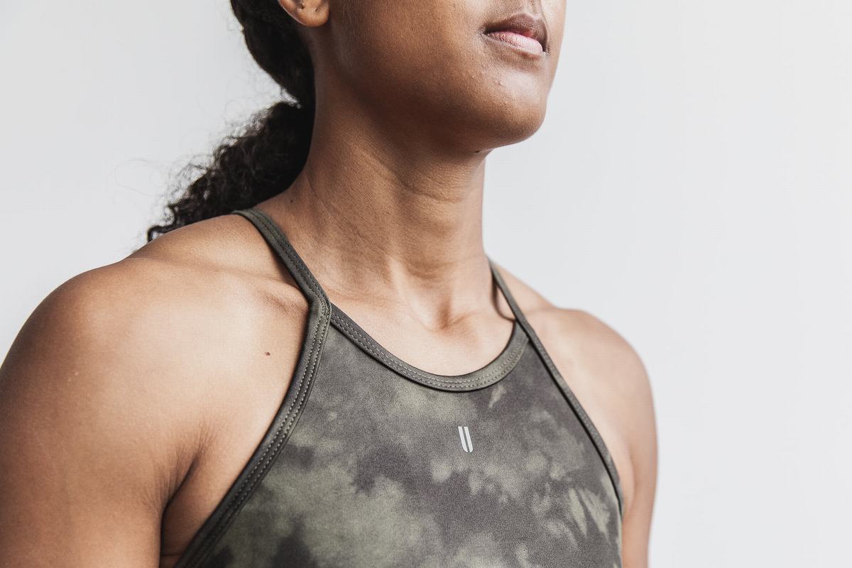Soutien Gorge Sport Nobull Halter Tie-Dye Femme Grise Foncé | GI5978601