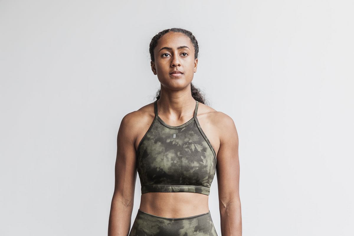 Soutien Gorge Sport Nobull Halter Tie-Dye Femme Grise Foncé | GI5978601