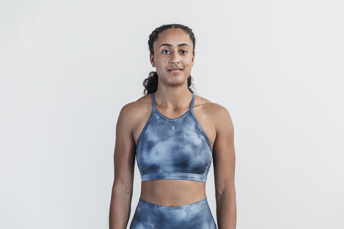 Soutien Gorge Sport Nobull Halter Tie-Dye Femme Bleu | OY7289034