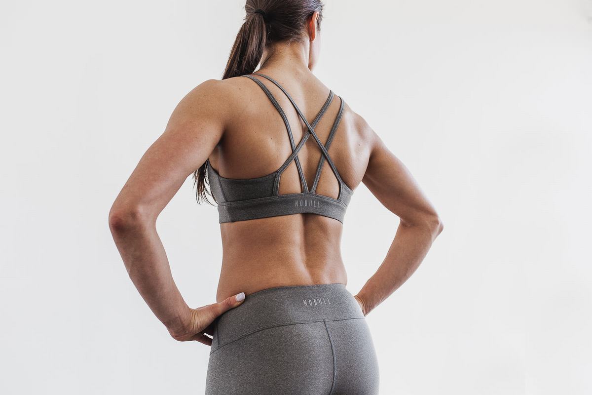 Soutien Gorge Sport Nobull Heather Femme Grise Clair | OS3091462