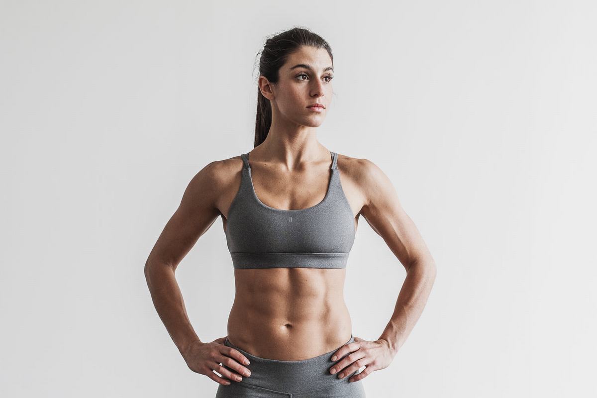 Soutien Gorge Sport Nobull Heather Femme Grise Clair | OS3091462