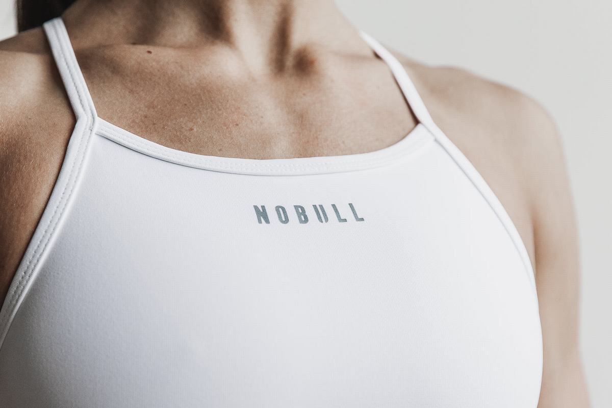 Soutien Gorge Sport Nobull High-Neck Femme Blanche | VE6897023