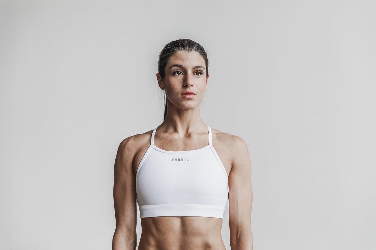 Soutien Gorge Sport Nobull High-Neck Femme Blanche | VE6897023