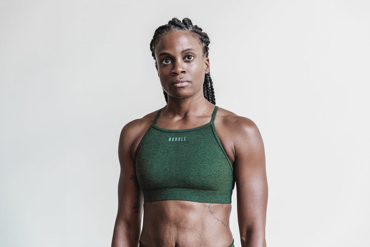 Soutien Gorge Sport Nobull High-Neck Matte Femme Vert | VA0569381