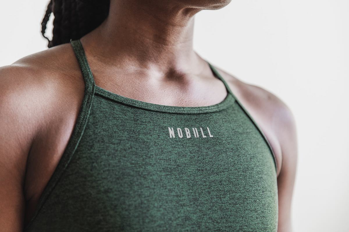 Soutien Gorge Sport Nobull High-Neck Matte Femme Vert | VA0569381