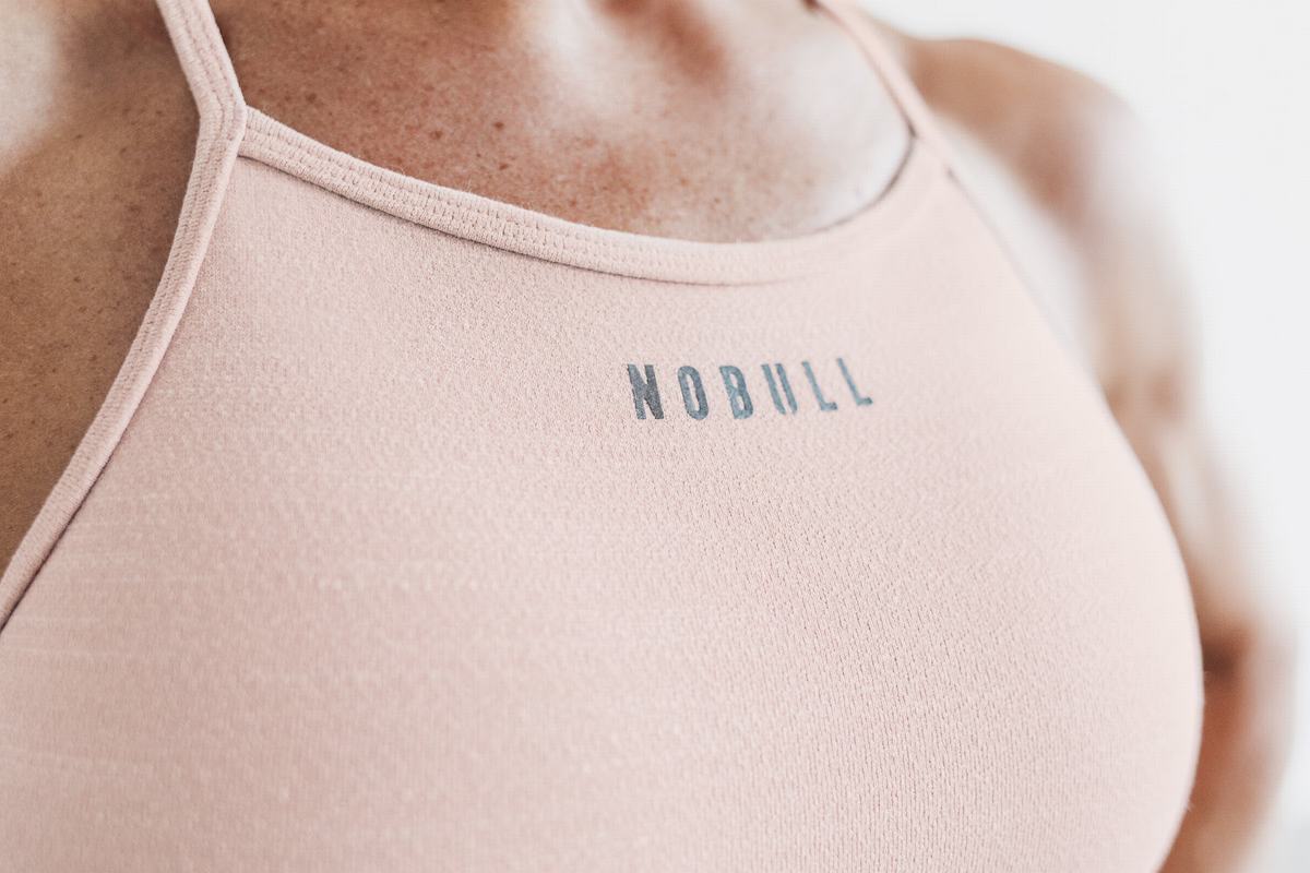 Soutien Gorge Sport Nobull High-Neck Melange Femme Rose | ED9310657