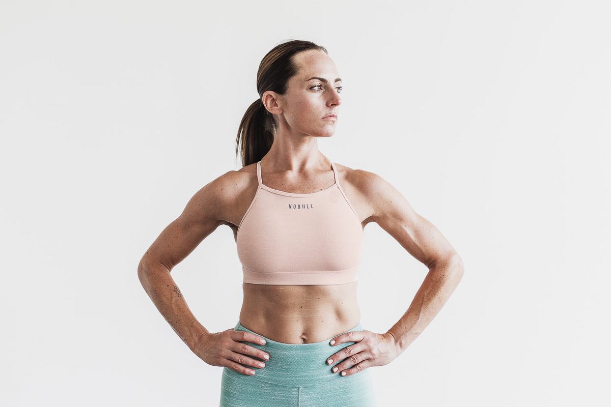 Soutien Gorge Sport Nobull High-Neck Melange Femme Rose | ED9310657