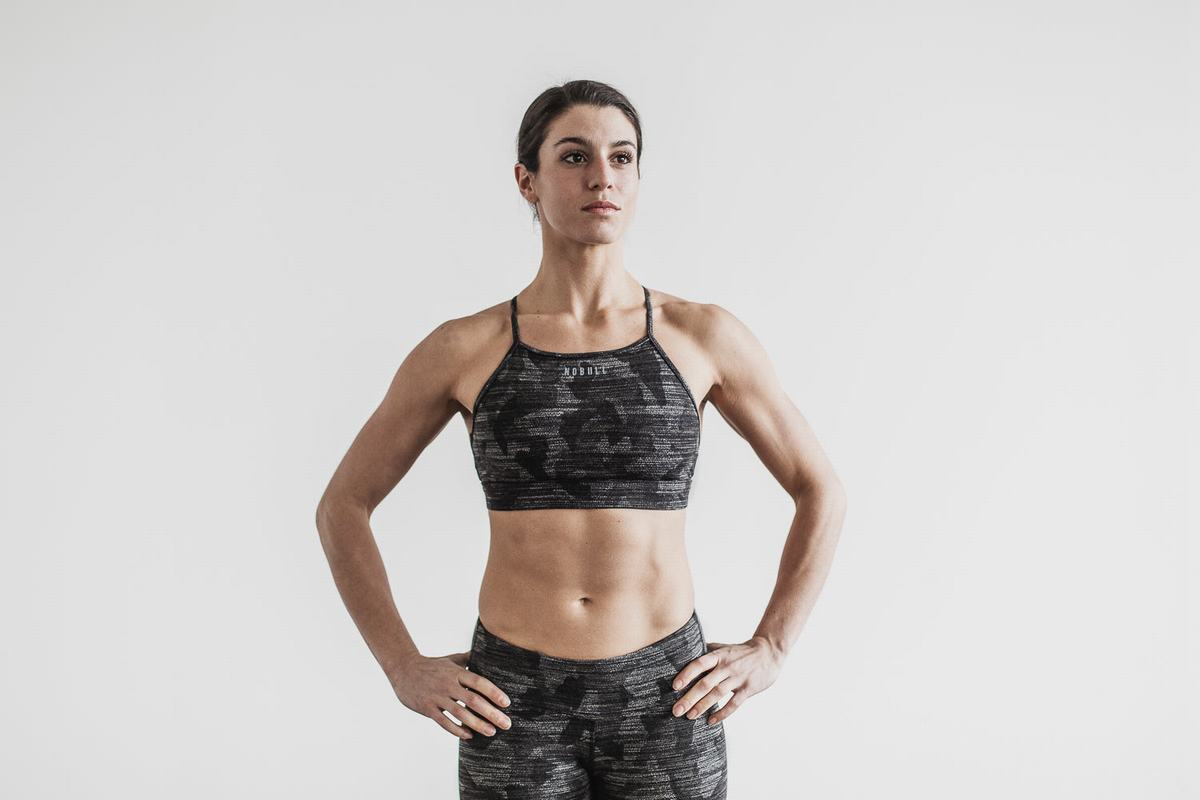 Soutien Gorge Sport Nobull High-Neck Melange Femme Camouflage Foncé | GO5028479
