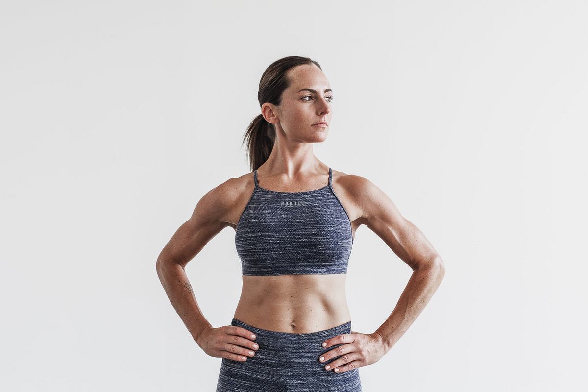 Soutien Gorge Sport Nobull High-Neck Melange Femme Bleu Marine | SI5021967