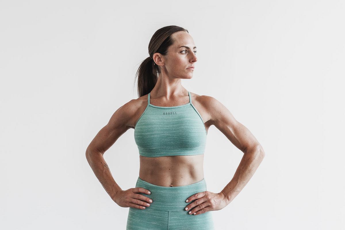 Soutien Gorge Sport Nobull High-Neck Melange Femme Bleu | VT4356170