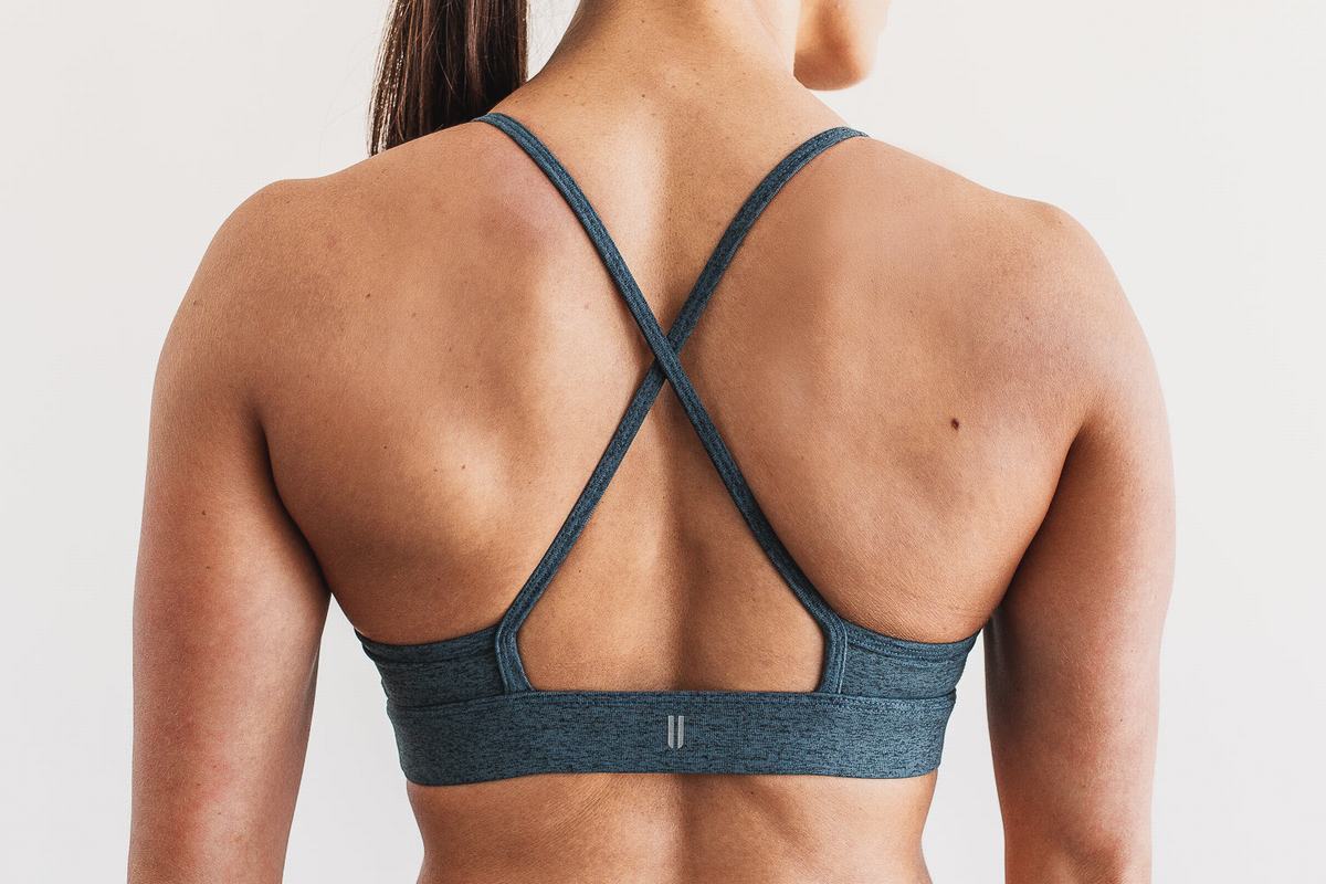 Soutien Gorge Sport Nobull High-Neck Plush Heather Femme Turquoise | DO1954038