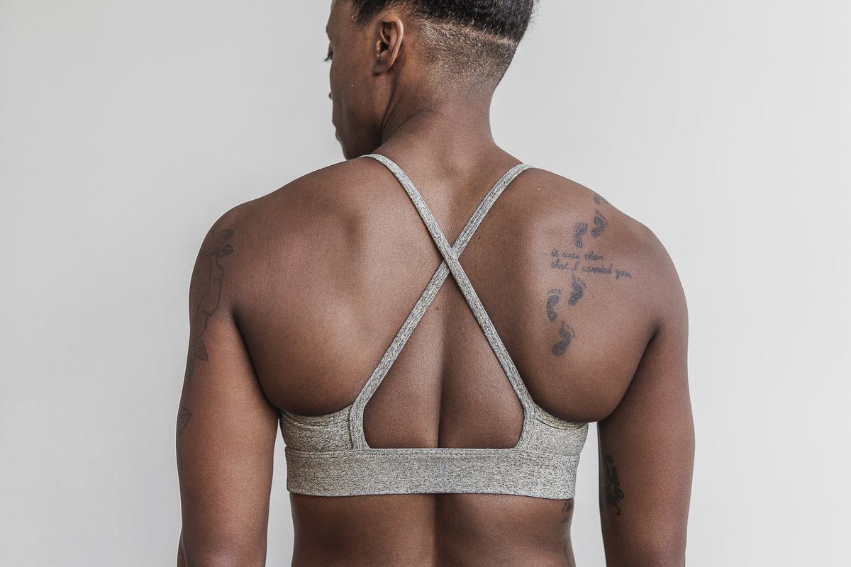 Soutien Gorge Sport Nobull High-Neck Plush Heather Femme Grise | GP0234579