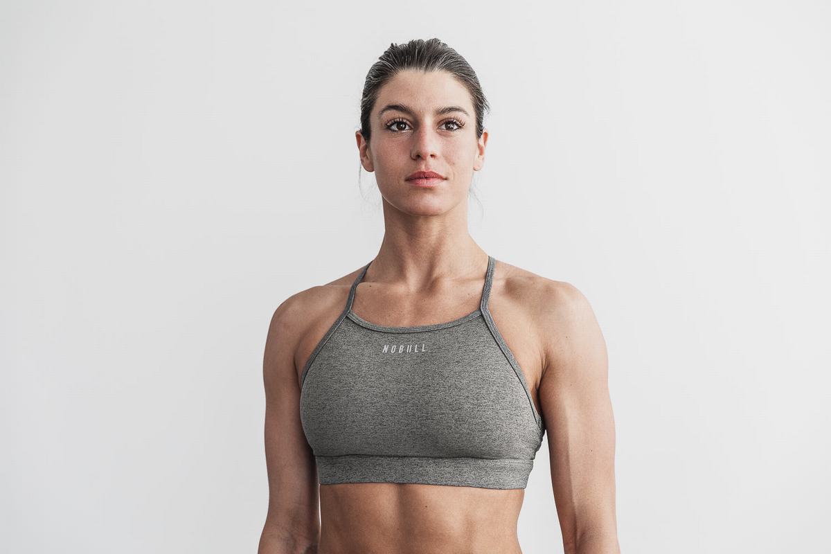Soutien Gorge Sport Nobull High-Neck Plush Heather Femme Camouflage Foncé | PI6831450